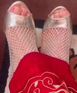 Glamorous Golden Mesh Heels