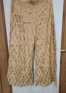 Elegant Gold Kurti And Bottom Plazzo