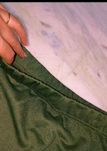 Olive Mini Skirt with Cutout
