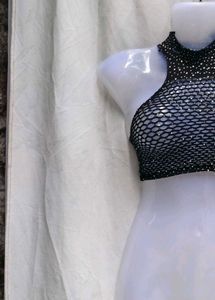 I. Sparkly Fishnet Top