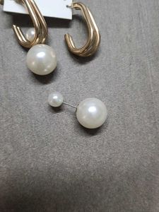Two Way Wear Pearl Earrings