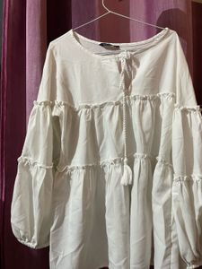 White Tiered Sleeve Top
