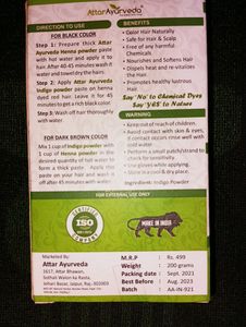 Attar Ayurveda Pure And Natural Indigo Powder