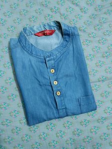 Men's Denim Short Kurta