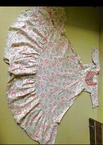Floral Offwhite Gown Full Length N Flare