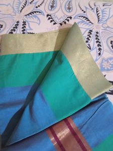 Colorful Striped Scarf with Beaded Edge