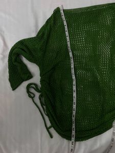 Green Crochet Knit Top