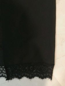 Brand New Black Lace Trim Maxi Skirt – Never Worn!