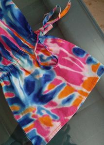 Tie Dye Cold Shoulder Top