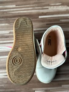 Girls White High-Top Sneakers