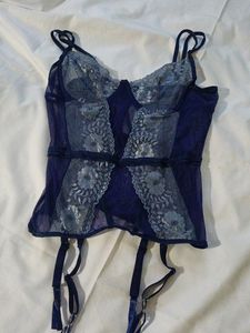 BLUE CORSET AND PANTY