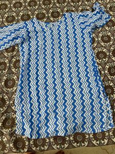 Blue &amp; White Zigzag Tunic