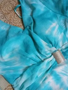 Blue &amp; White Tie-Dye Dress