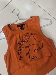 Forever 21 orange crop tee