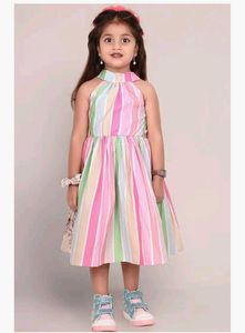Striped Girls Dress, Baby Kids Dress