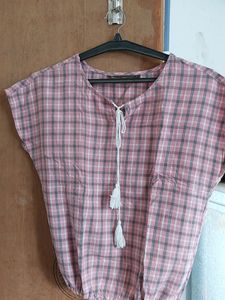 Baby Pink Colour Semi Formal Tunic Top Office wear
