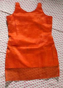 orange pretty short kurti stiched by me