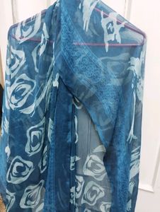 Modern Printed Blue Full Suit Set