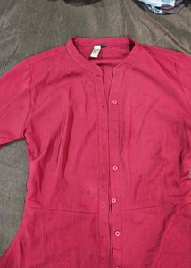 Red Button-Down Top