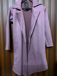 women velvet look long coat / shrug