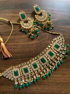 Sale🥳EMERALD GREEN HEAVY JEWELLERY SET
