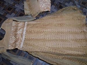 Elegant Gold Anarkali Gown