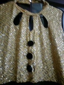 Hot N Stylish Black &amp; Golden Party Gown In Xl Size