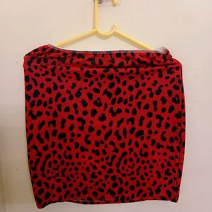 Mini Skirt With Black Print