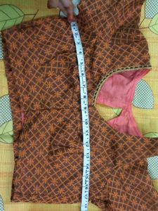 Orange &amp; Black Stitched Blouse
