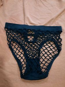 Sixy Panty Teal Fishnet Detail Panties