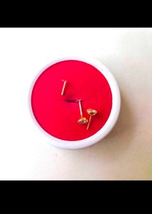 22K Pure Gold Dimond Nose Pin/Earrings in screw