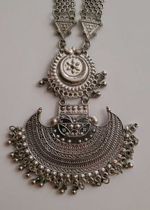 Silver Boho Necklace &amp; Earring Set