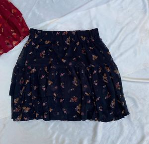 Floral Tiered Mini Skirt