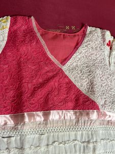 pink and white kurti