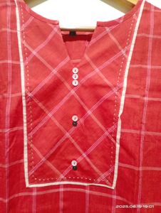 Red Checked Tunic Top