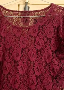 Maroon Lace Top❤️