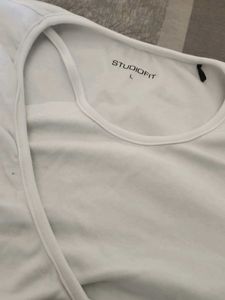 Studiofit White Ruched T-Shirt