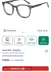 Lenskart Hustlr ACE Graphite Premium Eyeglasses