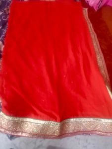 Saree with Gold Border