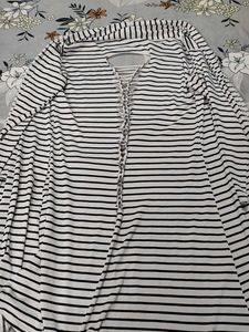 Striped Hooded Cardigan