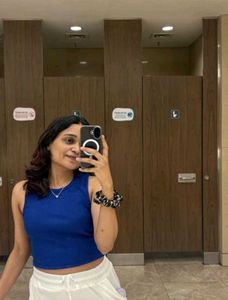 Blue Ribbed Tank Top