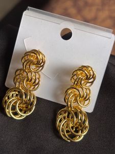 Gold Statement Drop Earrings