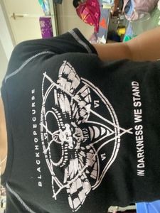 Graphic Print Black Crop Top