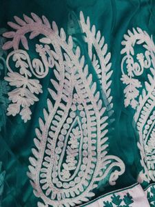 New One Emerald Green Embroidered Anarkali