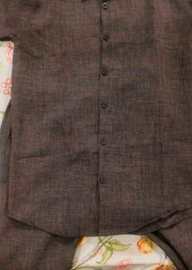Grey Linen Co-ord Set For Man