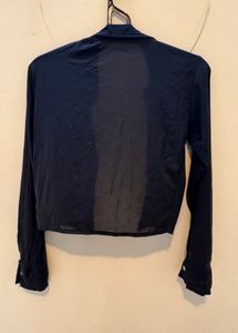 Cropped See Through Black