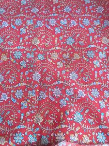 Red Floral Print Fabric