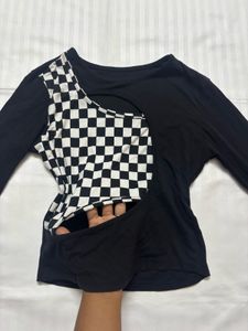 b&amp;w cutout top