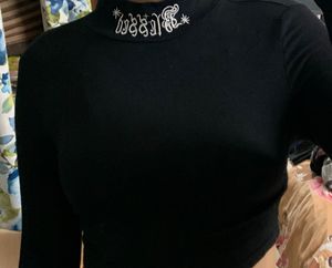 Blessed Black Cropped Top H&m
