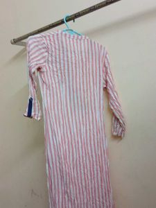 Striped Embroidered Kurta